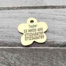 Load image into Gallery viewer, Blossom Flower Brass Dog ID Tag