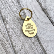 Load image into Gallery viewer, Brass Rain Drop Dog ID Tag
