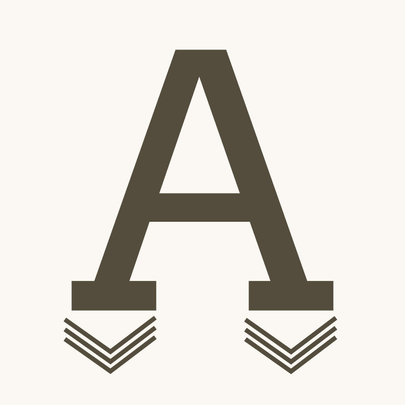 Capital A as a trust badge for deep engraving