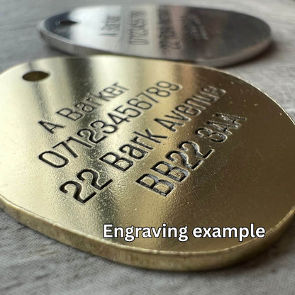 Brass Tag with Deep Engraved Black Text