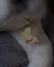 Load image into Gallery viewer, Butterfly Brass Dog ID Name Tag
