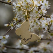 Load image into Gallery viewer, Butterfly Brass Dog ID Name Tag
