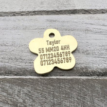 Load image into Gallery viewer, Blossom Flower Brass Dog ID Tag
