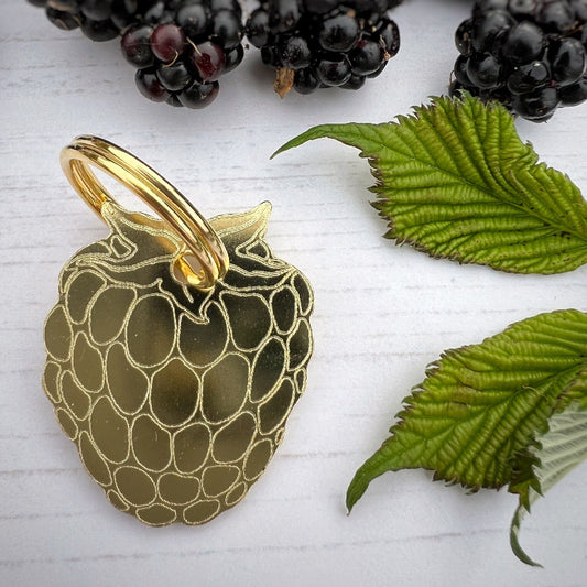 Brass Blackberry Shape Amongst Blackberries