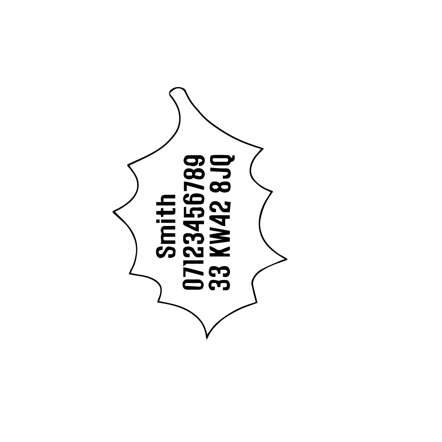 Brass Holly Leaf Dog ID Tag