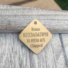 Load image into Gallery viewer, Brass Diamond Dog ID Tag
