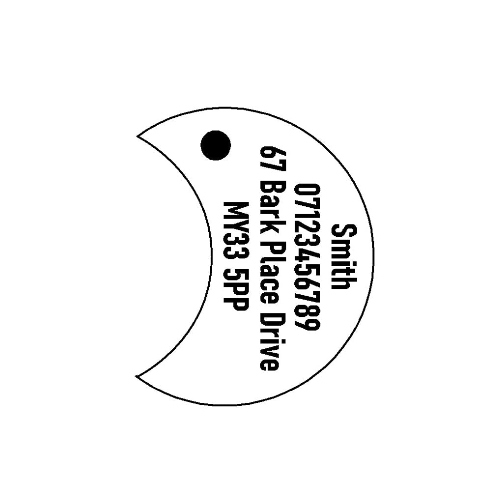 Brass Hammered Moon Dog ID Tag